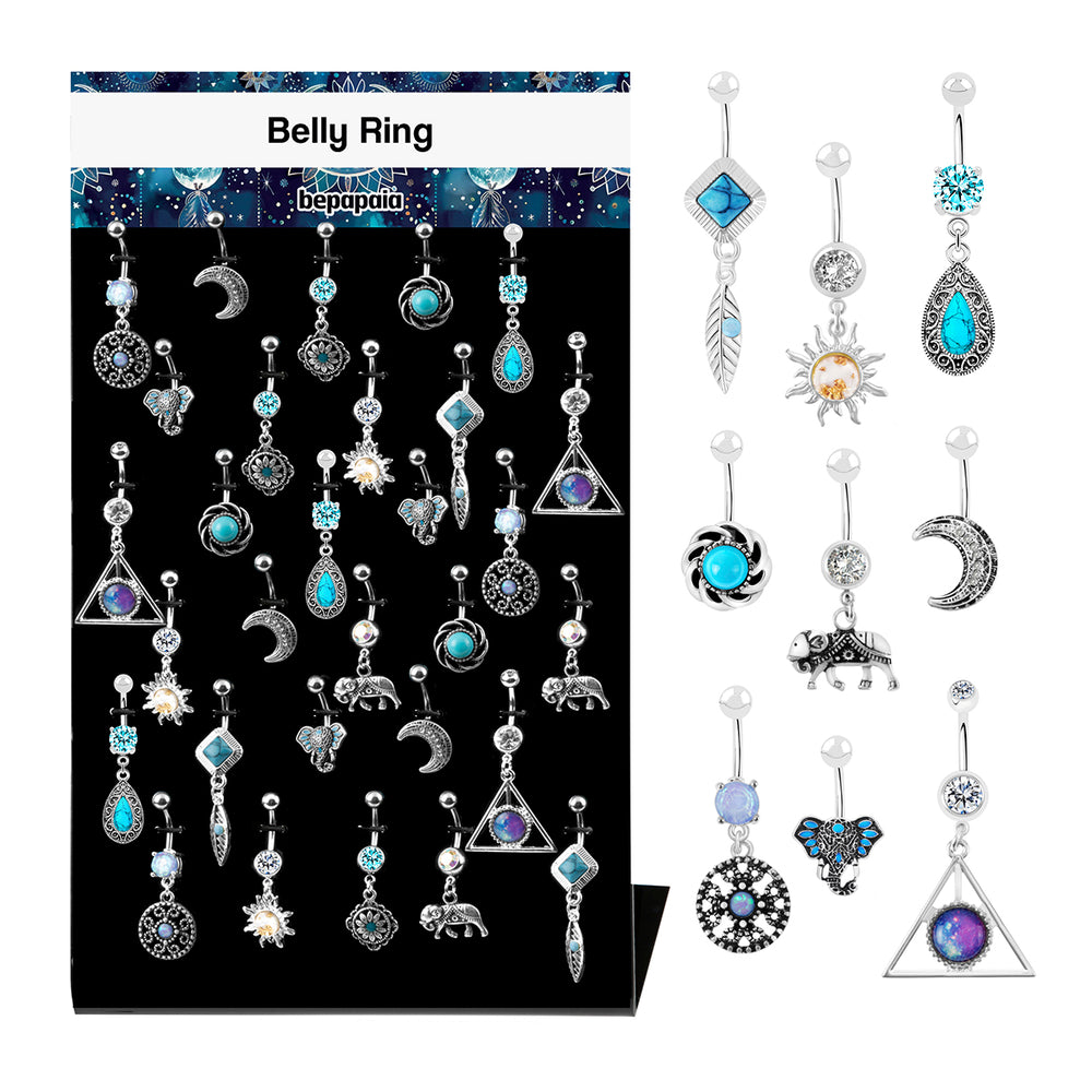 Piercing ombelico acciaio chirurgico disegni etnici