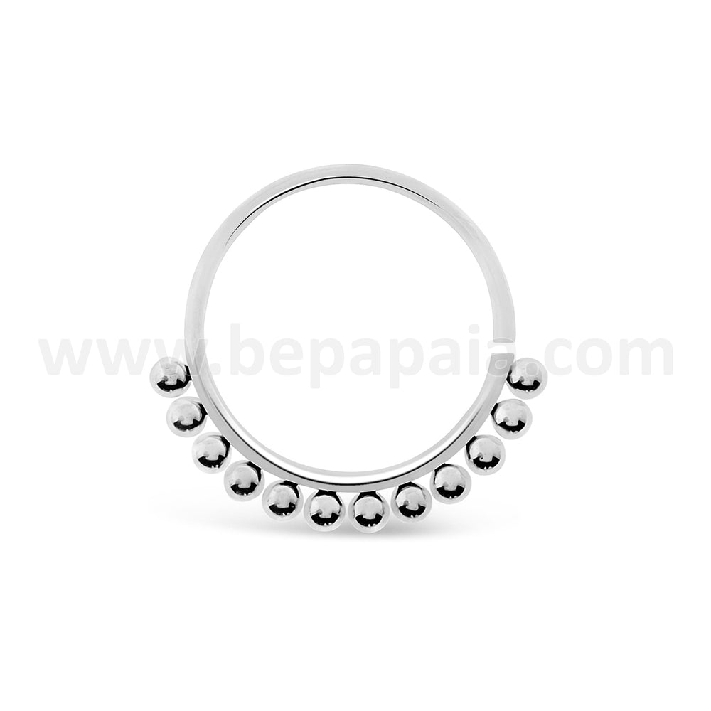 Anneau flexible en acier chirurgical à perles