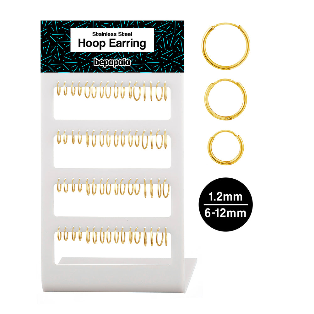 Anneau Créole en acier doré 1,2mm