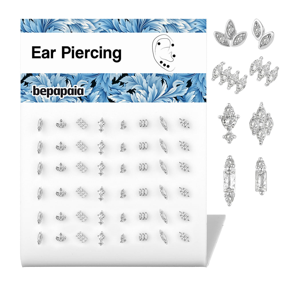 Labret ethnique avec pétales et zircones