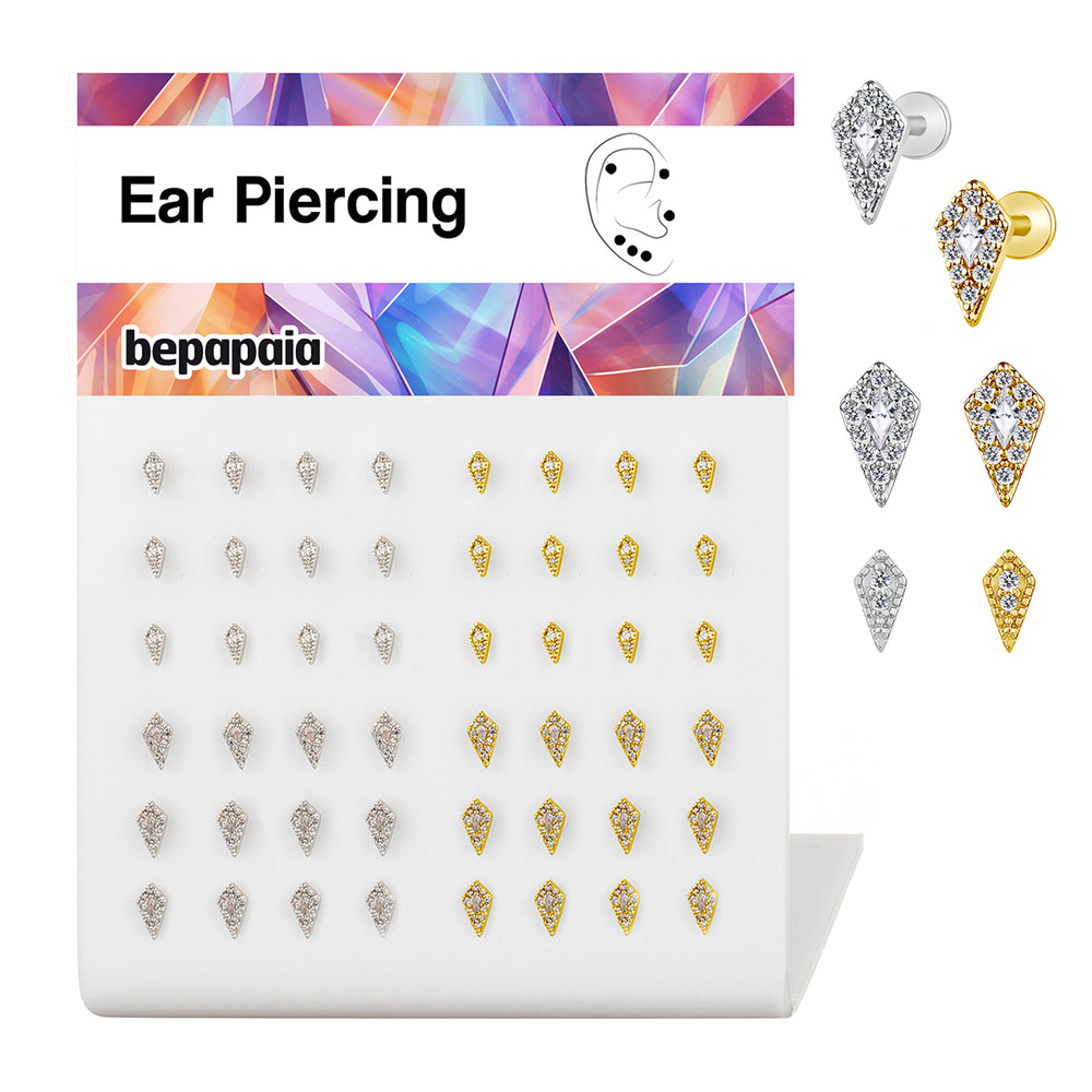 Labret en forme de cerf-volant avec zircons