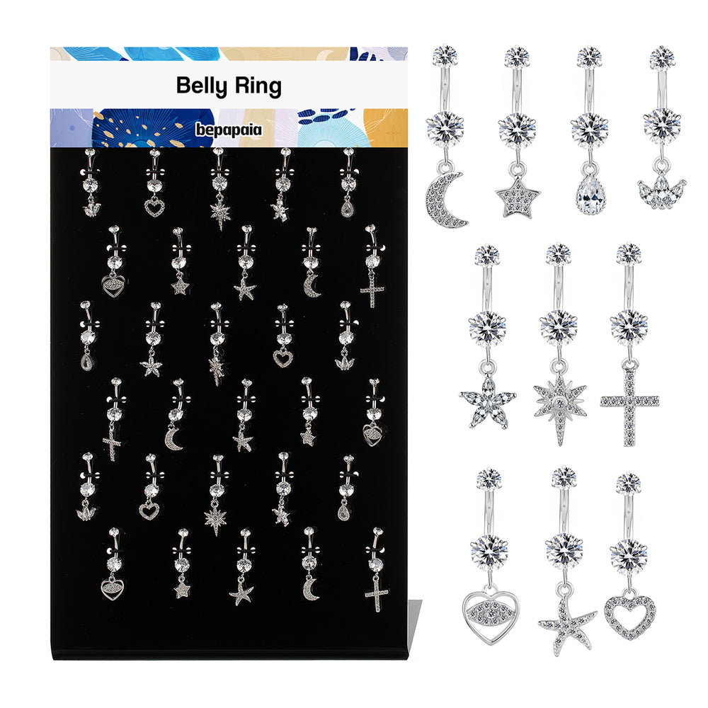 Piercing de nombril avec breloques chic