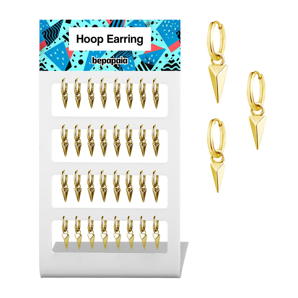 Créole en acier doré avec pointe triangulaire