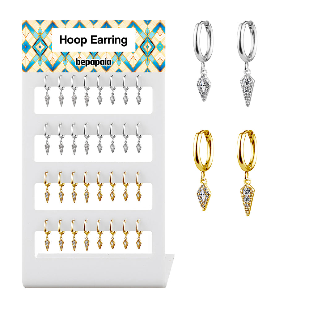 Créole en acier avec cerf-volant et zircones