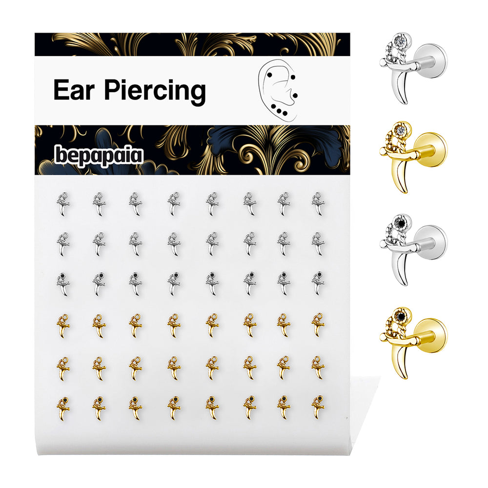 Labret avec petite dague et zircone