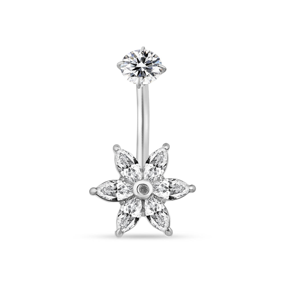 Piercing de Nombril avec Pétales et Fleurs