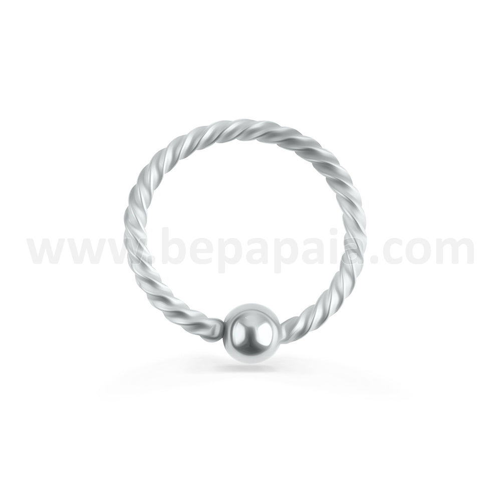Anneau de Nez Flexible Torsadé avec Bille 0.8