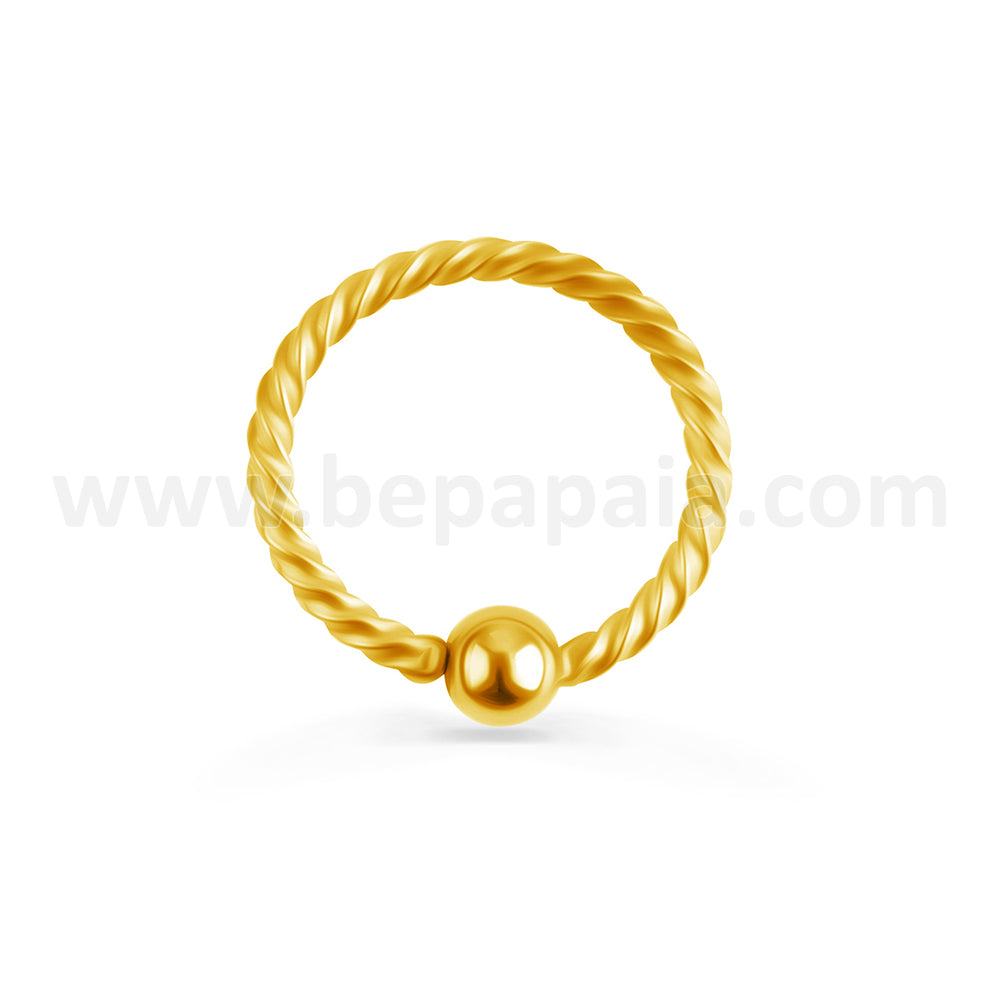 Anneau de Nez Flexible Torsadé avec Bille 0.8