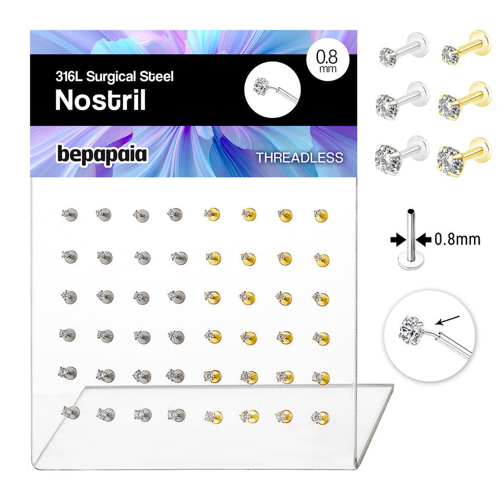 Labret Threadless de 0,8 mm pour le Nez