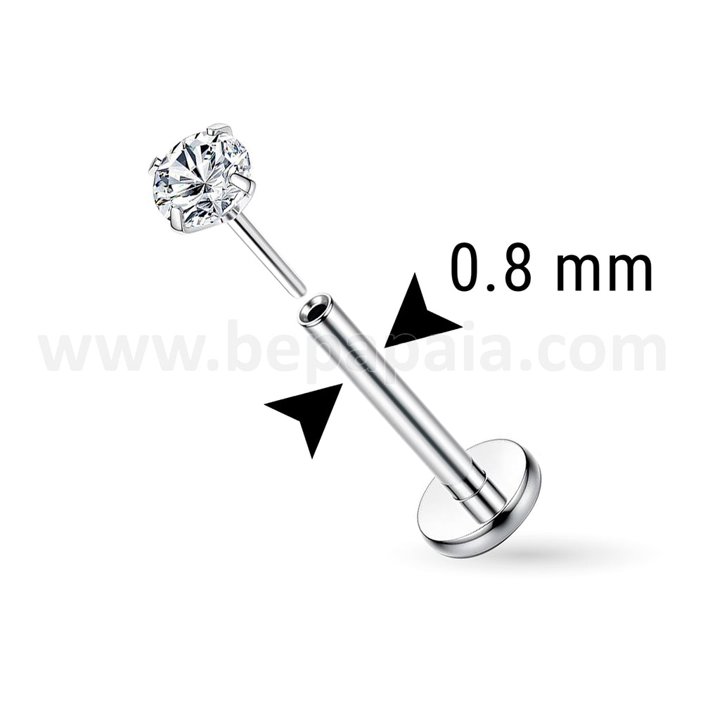 Labret Threadless en Titane de 0,8 mm pour le Nez