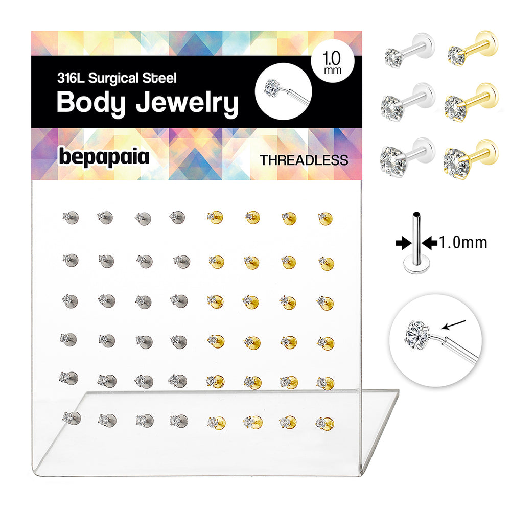 Labret Threadless de 1,0 mm