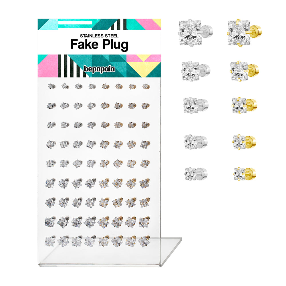 Faux écarteur avec zircon carré serti