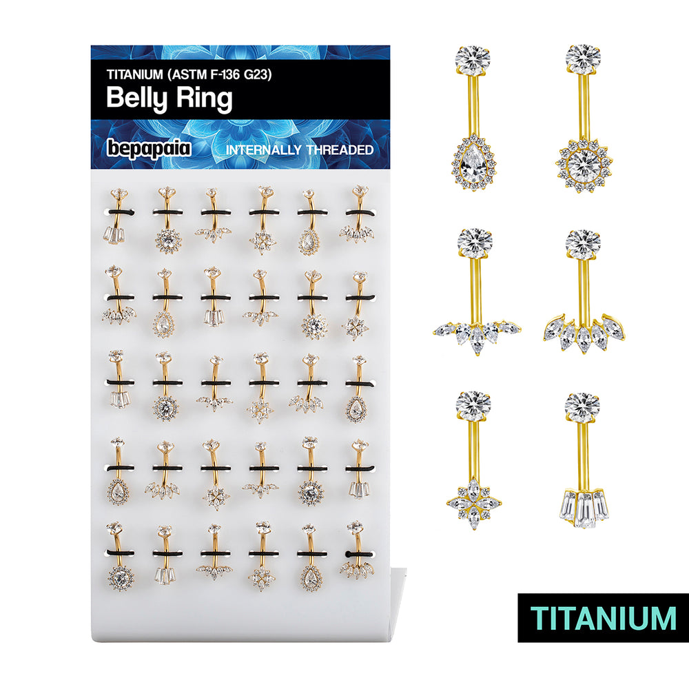 Piercings de Nombril en Titane Doré Glow Touch