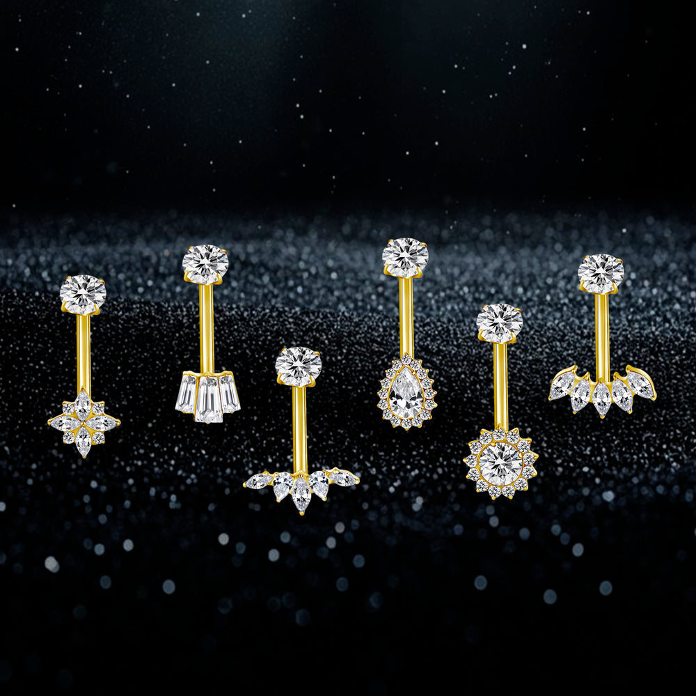 Piercings de Nombril en Titane Doré Glow Touch