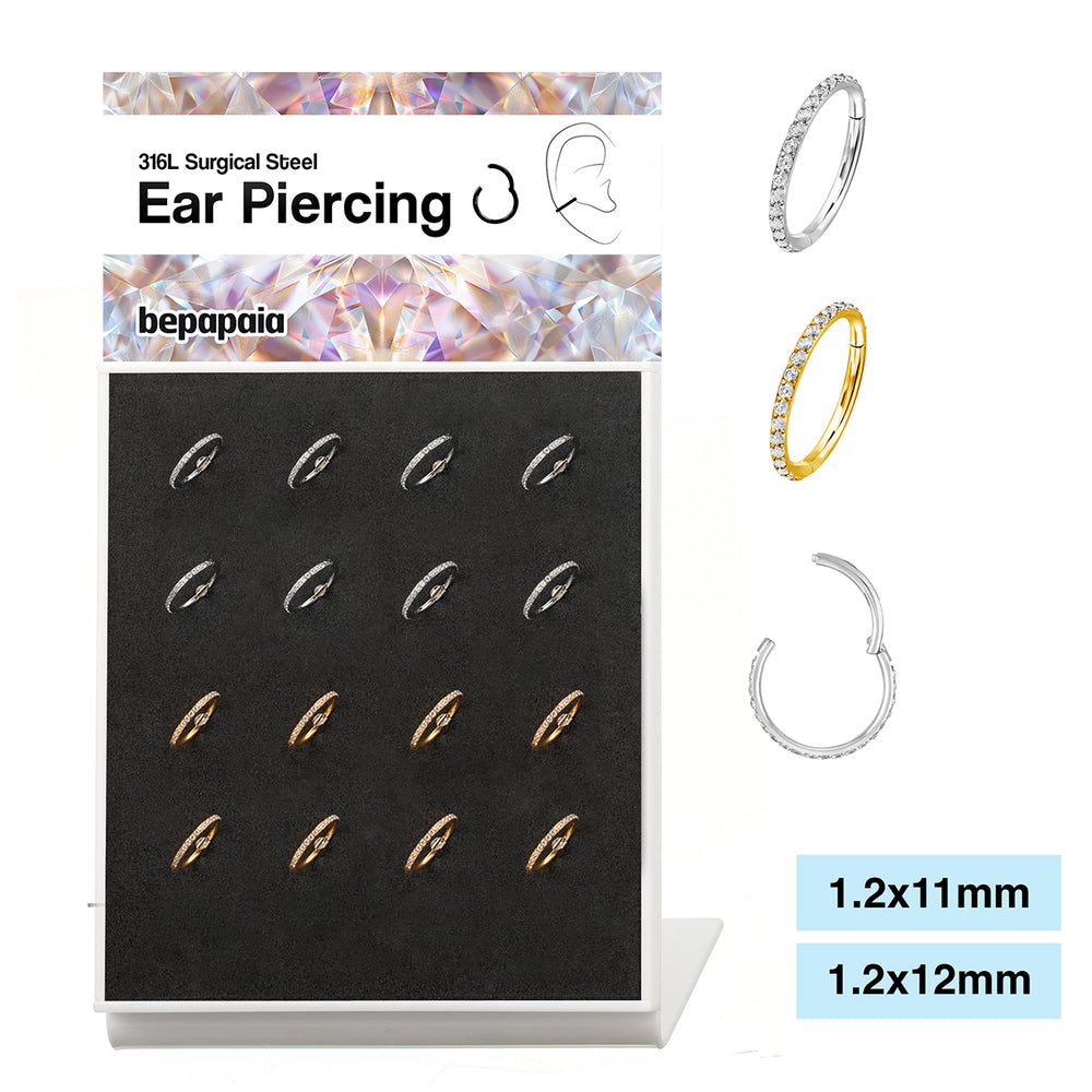 Clicker avec Multi Zircons – 11 & 12mm