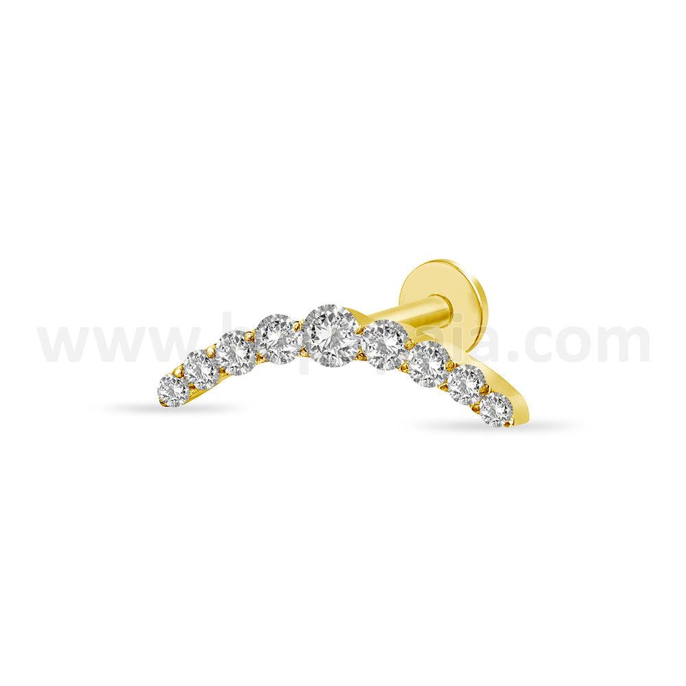 Labret en Titane Doré Queen