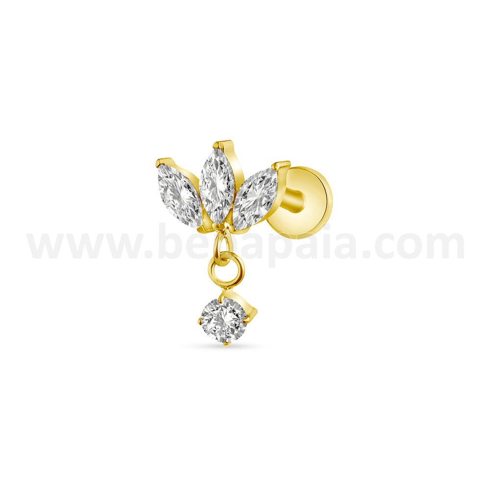 Labret en Titane Doré Queen