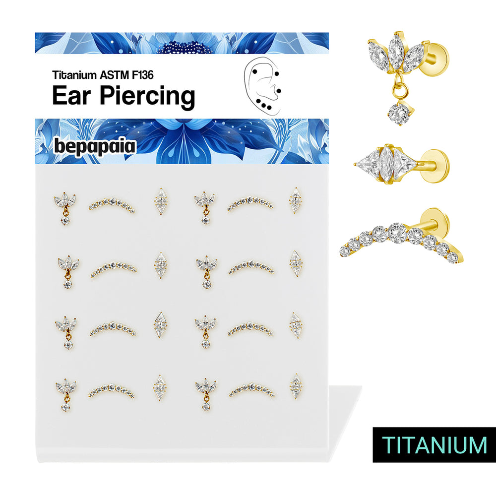 Labret en Titane Doré Queen