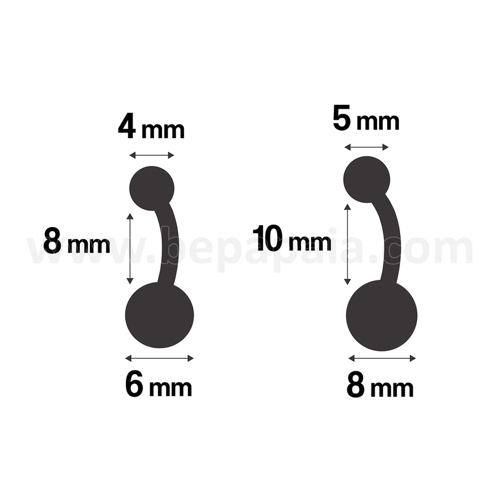 Piercing de Nombril en Titane avec Double Zircon