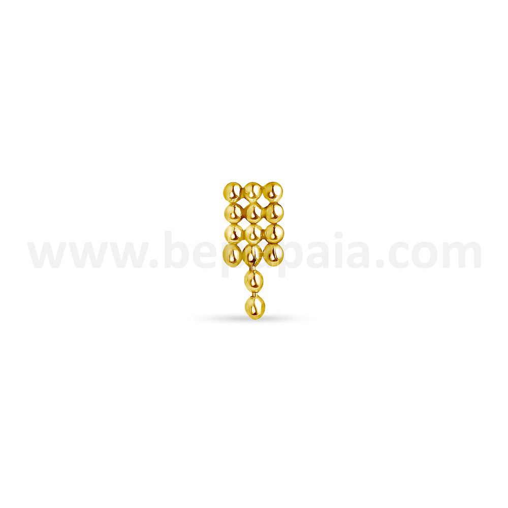 Labret en cascade de micro-perles doré