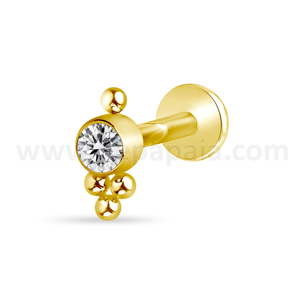 Collection Cosmos de Labrets en Titane Doré