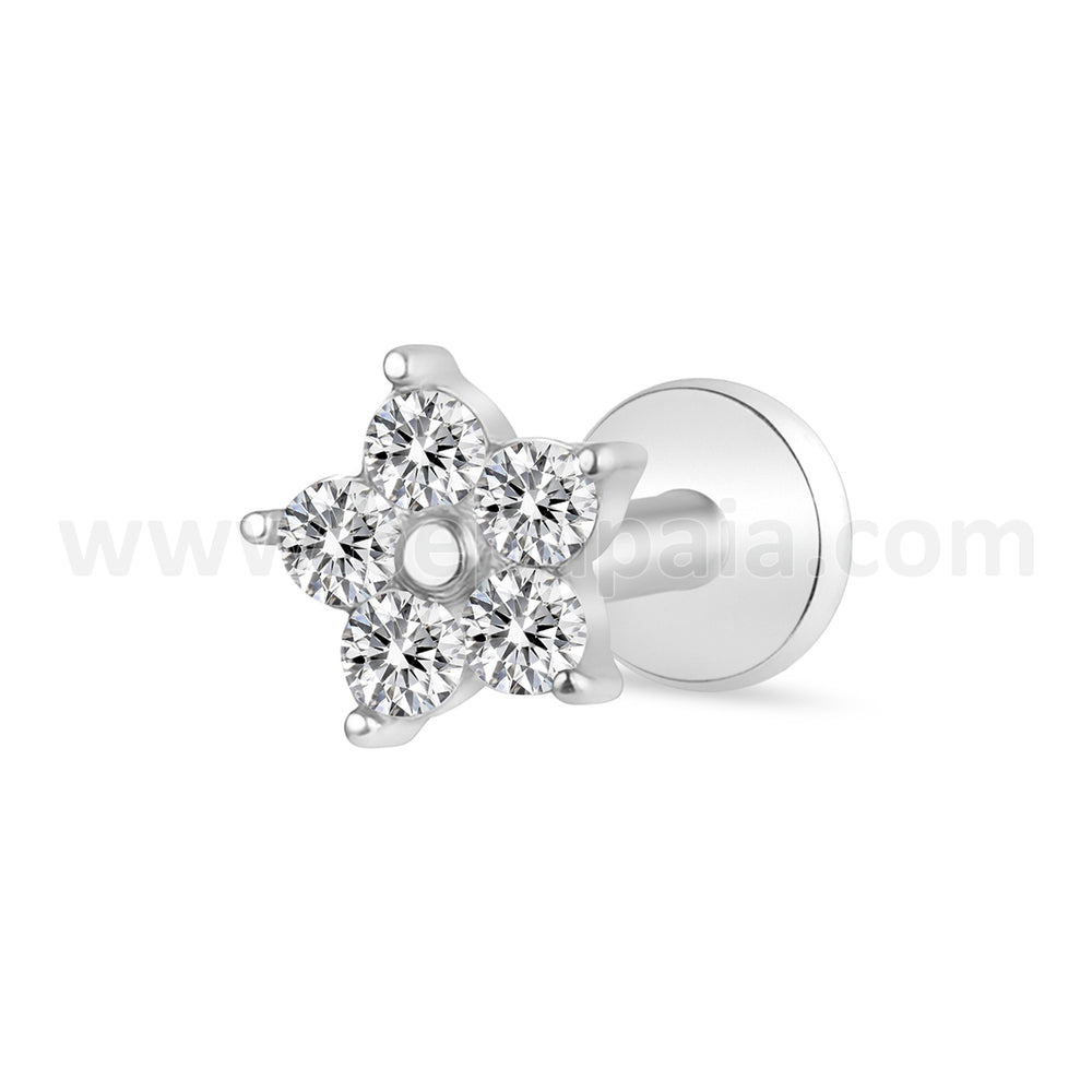 Labret flor con circonitas