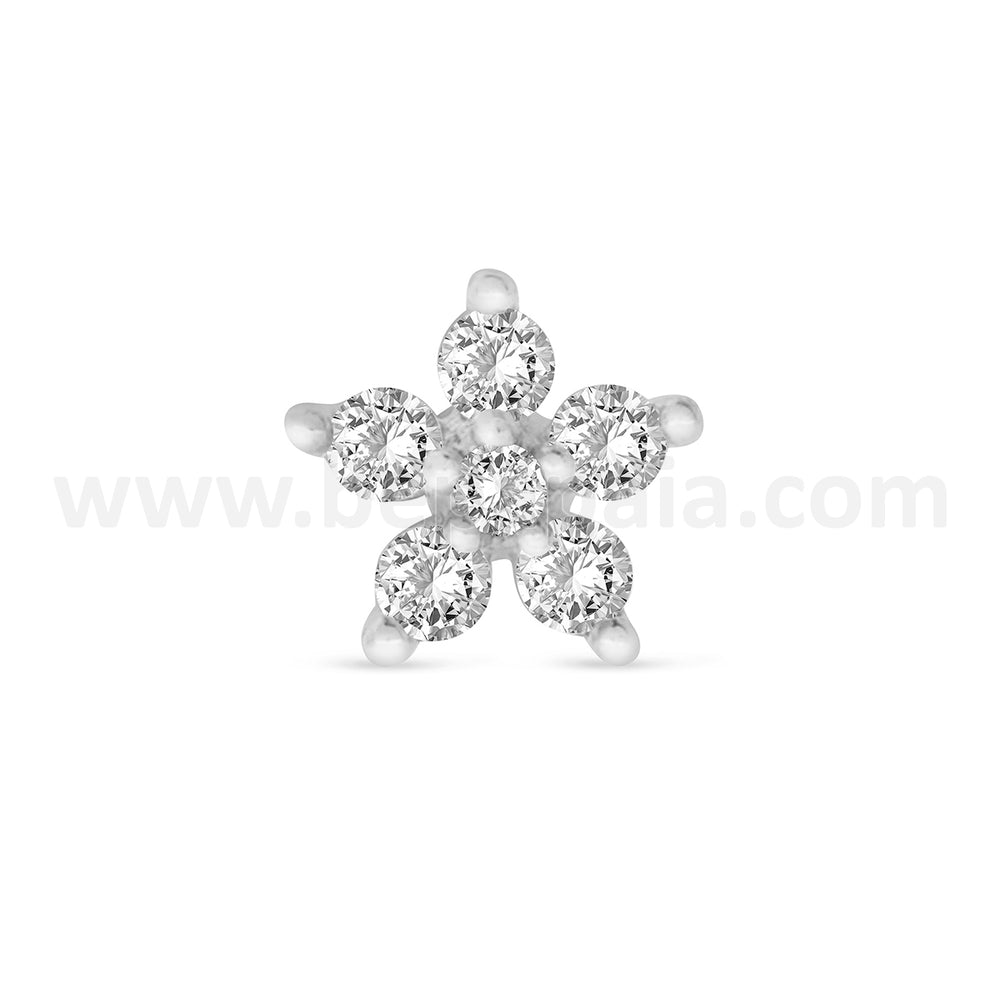 Labret flor con circonitas