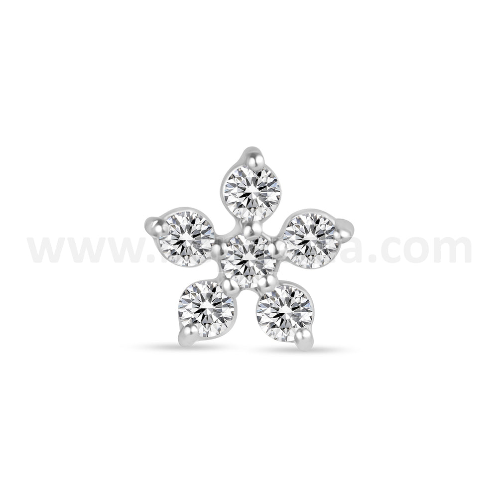 Labret flor con circonitas