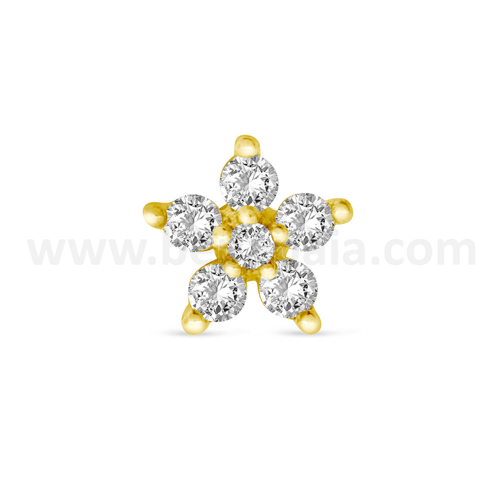 Labret flor con circonitas