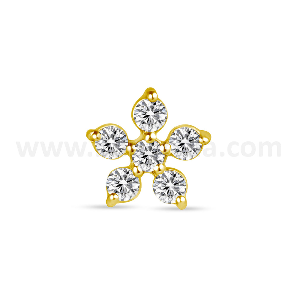 Labret flor con circonitas