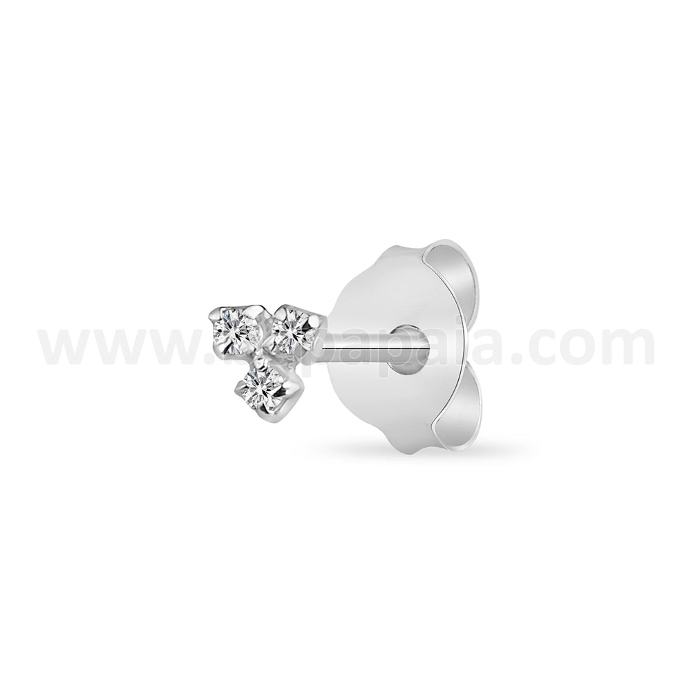 Boucle d’oreille minimaliste en argent avec multizirconias