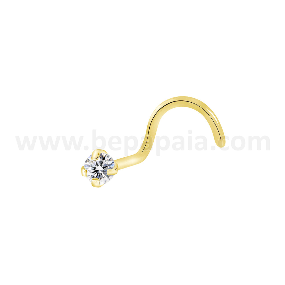 Piercing de nez courbé en titane avec zircone