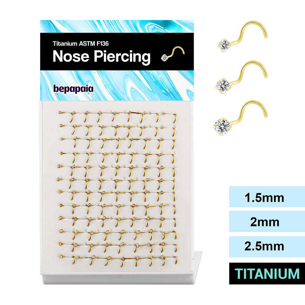 Piercing de nez courbé en titane avec zircone