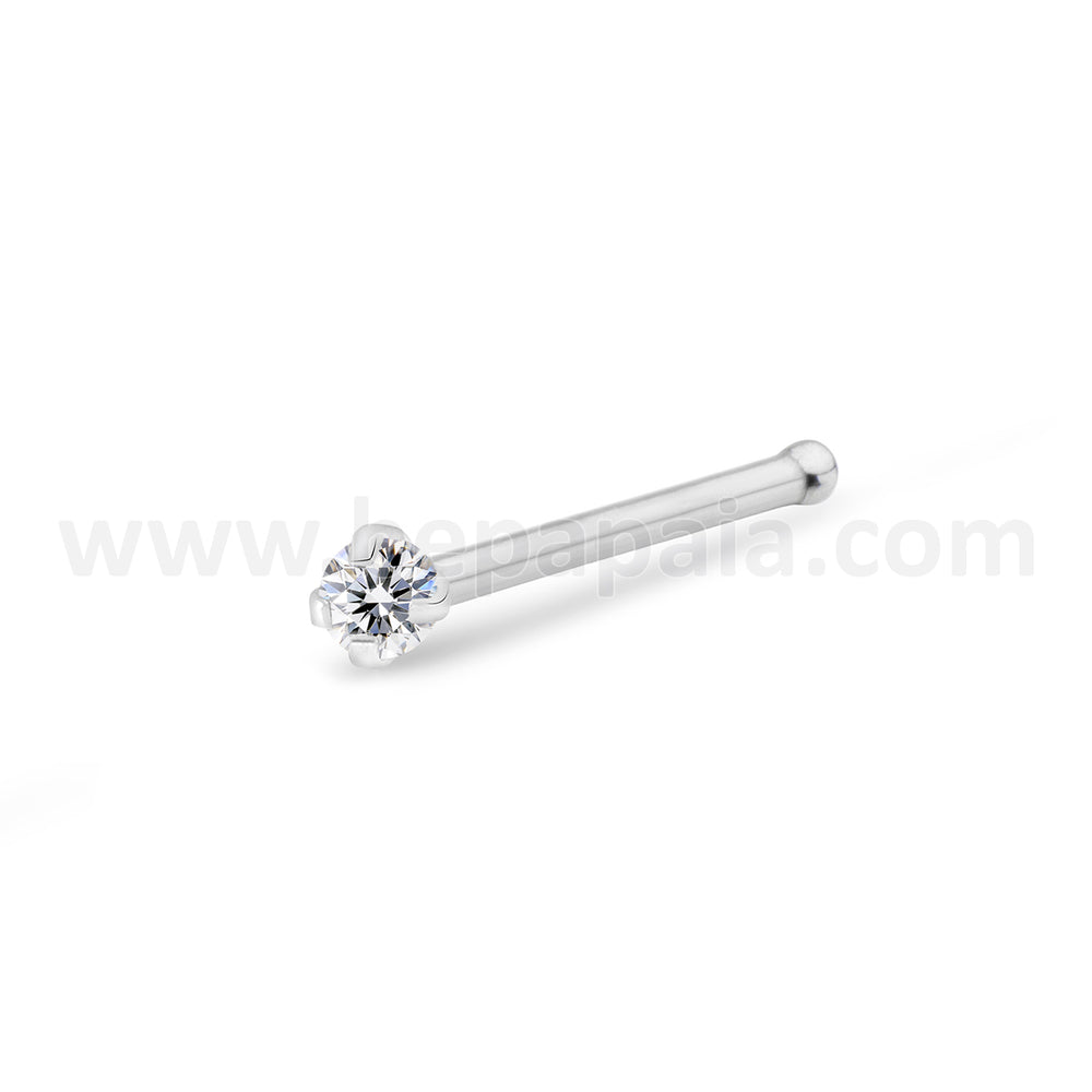 Nose bone piercing with set zirconia