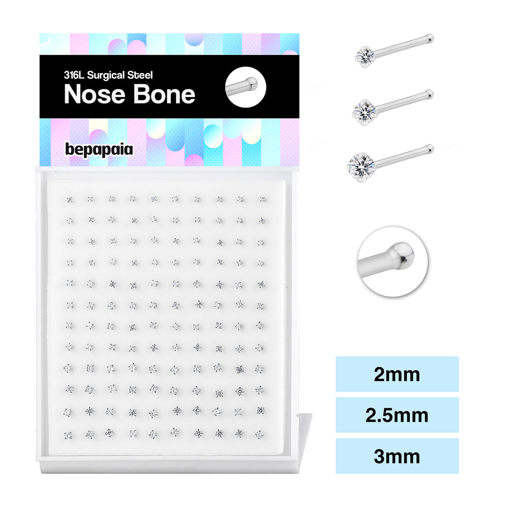 Nose bone piercing with set zirconia