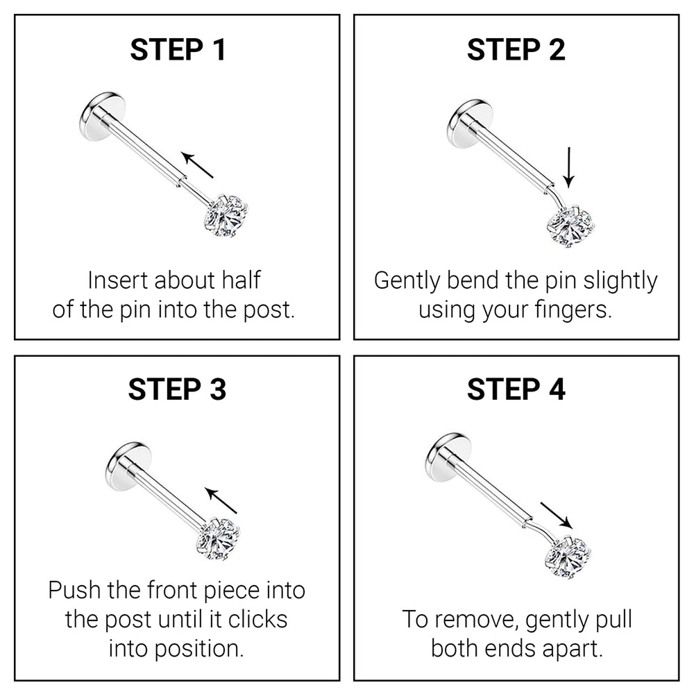 Labret Threadless en Titane de 0,8 mm pour le Nez